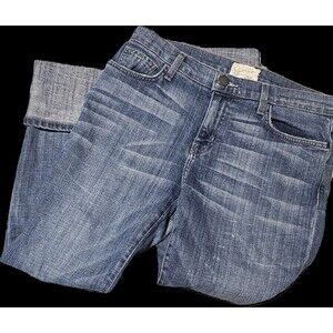 CURRENT/ELLIOTT Women's Blue Cuffed Skinny Denim Jeans 5-Pocket Design